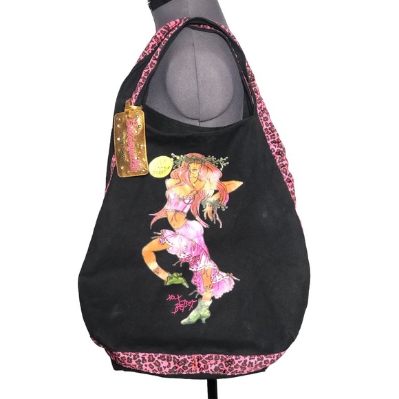 Betsey Johnson Handbags - Vtg Y2K Betseyville Betsey Johnson Love In Your Heart Tote Bag Pink Leopard Bag